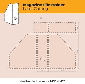 CNC. Laser Cutting Magazine File Holder. Laser Cut. For 4 Mm Plywood