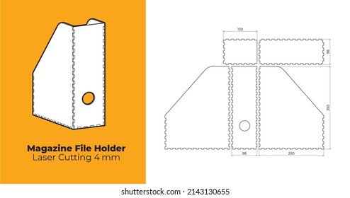 CNC. Laser Cutting Magazine File Holder. Laser Cut. For 4 Mm Plywood