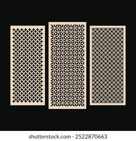 CNC Laser  cutting panels template. Decorative die cut pattern