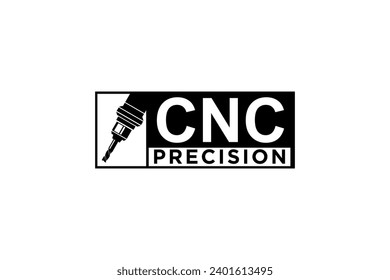 CNC lathe industrial logo design, modern technology manufacturing.