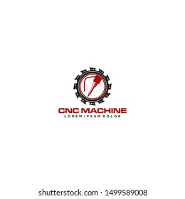CNC Lathe machine Logo Computer Numerical Control modern 3D cutting technology design manufacturing industry cutting 