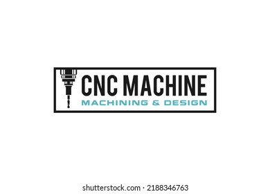 CNC Lathe machine Logo Computer Numerical Control modern 3D cutting technology design manufacturing industry cutting 