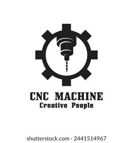 CNC Lathe machine Logo Computer Numerical Control modern 3D cutting technology design manufacturing industry cutting. This logo is ideal for cnc cutting maschines, woodworking industry, and similar.