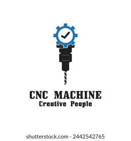 CNC Lathe machine Logo Computer Numerical Control modern 3D cutting technology design manufacturing industry cutting. This logo is ideal for cnc cutting maschines, woodworking industry, and similar.