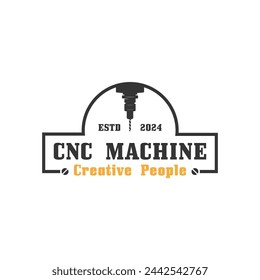 CNC Lathe machine Logo Computer Numerical Control modern 3D cutting technology design manufacturing industry cutting. This logo is ideal for cnc cutting maschines, woodworking industry, and similar.