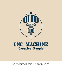 CNC Lathe machine Logo Computer Numerical Control modern 3D cutting technology design manufacturing industry cutting. This logo is ideal for cnc cutting maschines, woodworking industry, and similar.