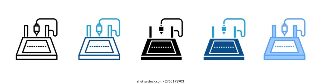 Cnc Machine icon multiple style and collection