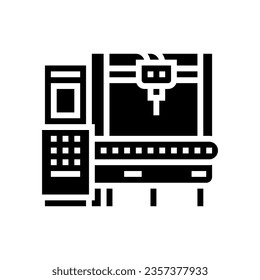 cnc machine manufacturing engineer glyph icon vector. cnc machine manufacturing engineer sign. isolated symbol illustration