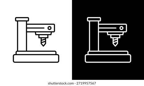 Contorno da Máquina Cnc Branco Ícone Set Design