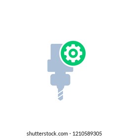 CNC machine service, vector icon