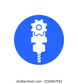 CNC Machine Service, Vector Solid Icon