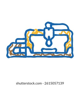 cnc machine tool work doodle icon sketch vector. cnc machine tool work sign. isolated symbol illustration