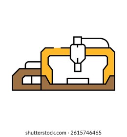 cnc machine tool work line icon vector. cnc machine tool work sign. isolated symbol illustration