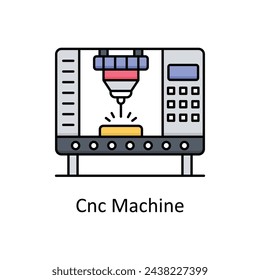Cnc Machine vector filled outline icon design illustration. Manufacturing units symbol on White background EPS 10 File