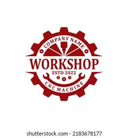 cnc machine workshop logo design