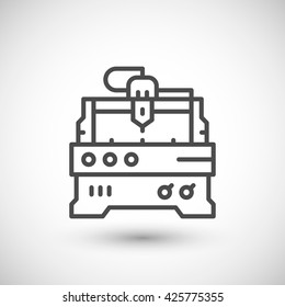 Cnc Milling Machine Line Icon