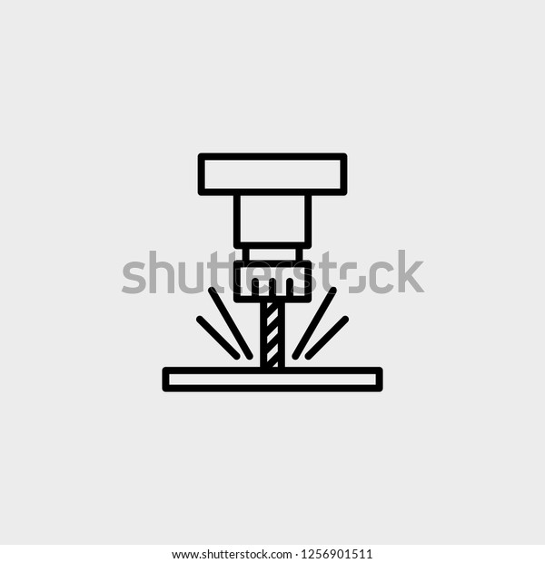 Cnc Frasmaschinenspindel Werkzeug Zum Frasen Von Vektorgrafiken Symbolen Stock Vektorgrafik Lizenzfrei