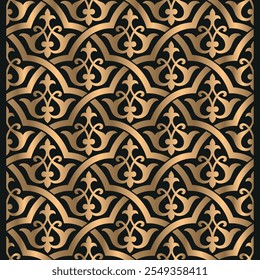Patrón CNC, Patrones modernos de diseños de corte CNC, Diseño islámico CNC, Patrón geométrico CNC, Patrón geométrico negro y oro, Patrón negro y oro