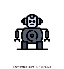 Cnc, Robotics, Technology  Flat Color Icon. Vector icon banner Template