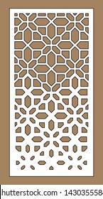 Plantilla Cnc.Patrón láser. Paneles vectoriales decorativos geométricos para corte láser.