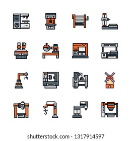 cnc vector icon set