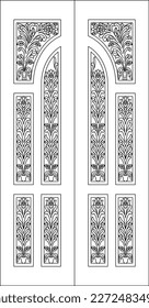 diseño de puerta vectorial de madera cnc