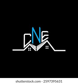 CNE Real State logo design, CNE simple and modern logo. CNE luxurious alphabet design  