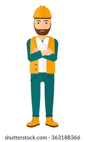 Cnfident oil worker.