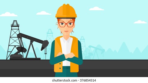 Cnfident oil worker.