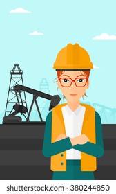 Cnfident oil worker.