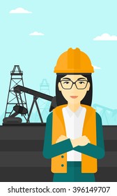 Trabalhador de petróleo confiante.
