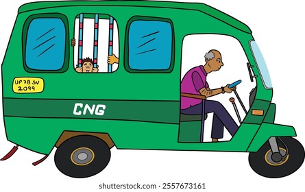 CNG Auto for public transportation in India