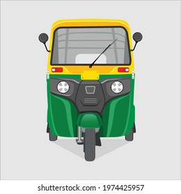 CNG Vector Auto Rickshaw, Indian Auto Rickshaw, Vector Illustration