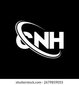 CNH logo. CNH letter. CNH letter logo design. Initials C NH logo linked with circle and uppercase monogram logo. CNH typography for technology, business and real estate brand.