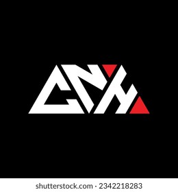 CNH triangle letter logo design with triangle shape. CNH triangle logo design monogram. CNH triangle vector logo template with red color. CNH triangular logo Simple, Elegant, and Luxurious design.