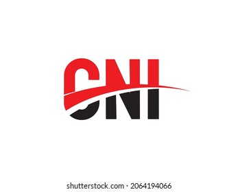 Letra CNI Ilustración del vector de diseño del logotipo inicial
