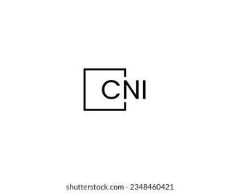 Letra CNI Ilustración del vector de diseño del logotipo inicial