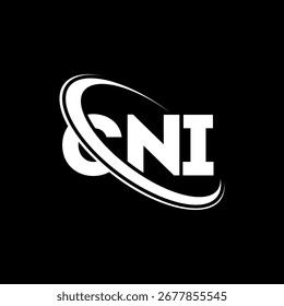 CNI-Logo. CNI-Brief. CNI Buchstaben Logo Design. Initialen C NI Logo mit Kreis und Großbuchstaben Monogramm Logo verbunden. CNI-Typografie für Technologie, Business und Immobilien Marke.
