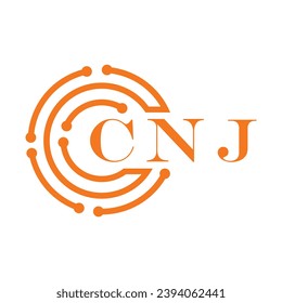 CNJ-Briefdesign. CNJ-Buchstabentechnologie-Logo-Design auf weißem Hintergrund. CNJ Monogram Logo-Design für Unternehmer und Unternehmen