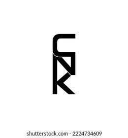 cnk typography letter monogram logo design