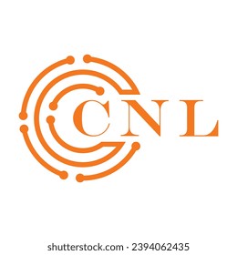 Diseño de cartas de CNL. Diseño del logo de la tecnología de letras de CNL sobre fondo blanco. Diseño del logotipo de Monograma CNL para emprendedores y empresas