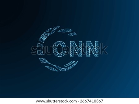 CNN low poly letter logo vector design. CNN lower poly logo design. CNN unique low poly logo design.