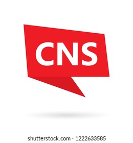 CNS (central nervous system) acronym on a speach bubble- vector illustration