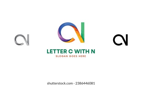 CN's modern logo forming a rotated number 2. Colorful abstract design vector.
