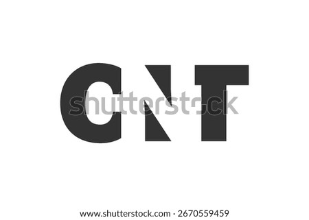 CNT logo design. Initial letter C N T bold font style for tech startups, consulting, corporate branding. Creative company name, headlines typography identity, trendy logotype. Vector illustration.