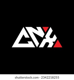 Diseño del logotipo de la letra del triángulo CNX con forma de triángulo. Monograma de diseño del logotipo del triángulo CNX. Plantilla de logotipo vectorial de triángulo CNX con color rojo. Logo triangular CNX Diseño sencillo, elegante y lujoso.