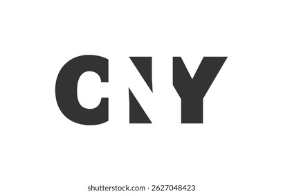 CNY logo design. Initial letter C N Y bold font style for tech startups, consulting, corporate branding. Creative company name, headlines typography identity, trendy logotype. Vector illustration.