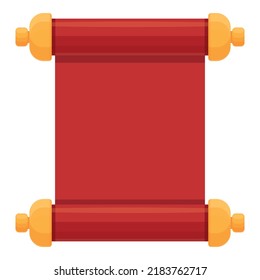 Cny scroll icon cartoon vector. Lunar spring. Festival new year