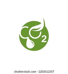 CO 2 Carbon Dioxide icon and symbol template