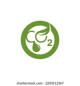 CO 2 Carbon Dioxide icon and symbol template